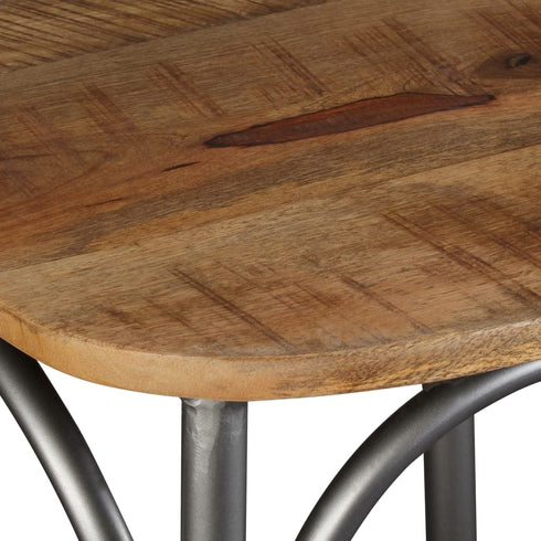 Swen Studio -  Dining Chairs 6 pcs Solid Mango Wood and Steel Cross Back